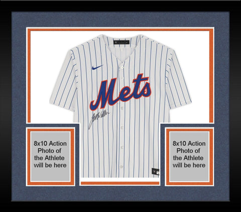 Framed Jett Williams New York Mets Autographed White Nike Replica Jersey