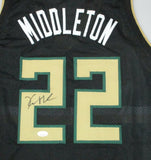 Bucks KHRIS MIDDLETON Signed Milw Custom Replica Black Jersey AUTO - JSA