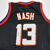 Autographed/Signed Steve Nash Phoenix Black Jersey Beckett BAS COA