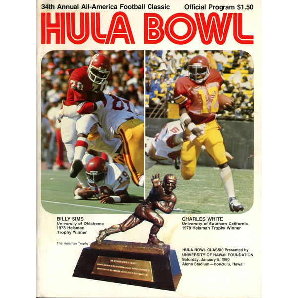 Unautographed Magazine East vs West 1980 hula Bowl Program 58479