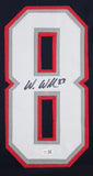 Wes Welker Authentic Signed Navy Pro Style Framed Jersey Autographed JSA Witness