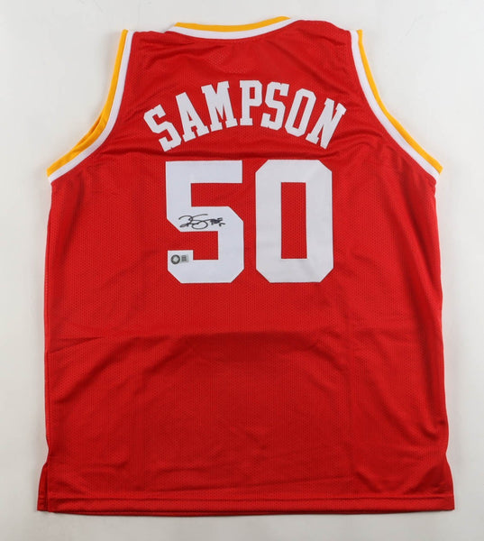 Ralph Sampson Signed Houston Rockets Jersey (Schwartz) Virginia Cavs Center