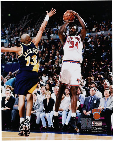 Charles Oakley New York Knicks Signed 8" x 10" Shooting vs. Indiana Pacers Photo