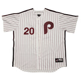 Mike Schmidt Signed Phillies Majestic White Pinstripe Jersey Beckett Witnessed