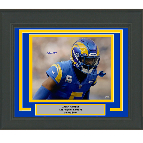 Framed Autographed/Signed Jalen Ramsey Los Angeles Rams 16x20 Photo JSA COA #5
