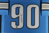NDAMUKONG SUH (Lions blue TOWER) Signed Autographed Framed Jersey Beckett