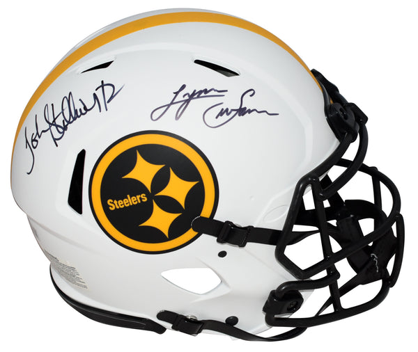 LYNN SWANN & JOHN STALLWORTH SIGNED PITTSBURGH STEELERS LUNAR AUTHENTIC HELMET