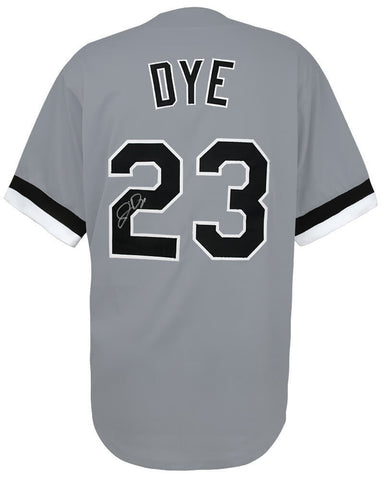 Jermaine Dye (WHITE SOX) Signed Gray Custom Baseball Jersey - (SCHWARTZ COA)