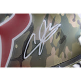 Andre Johnson Autographed Houston Texans F/S Camo Helmet Beckett Witness 55470