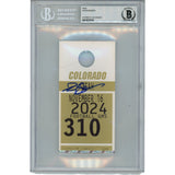 Deion Sanders Autographed Colorado Buffaloes Parking Pass Slab Beckett 49670