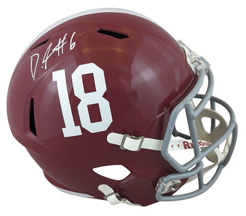 Alabama DeVonta Smith Authentic Signed Full Size Speed Rep Helmet Fanatics