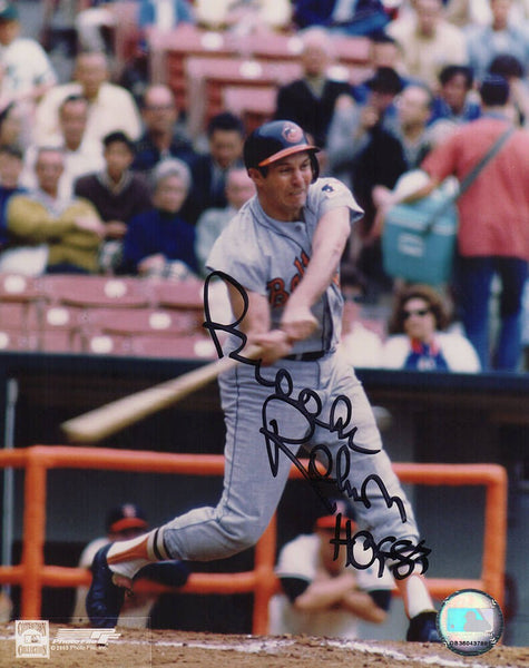 Brooks Robinson Signed Orioles Batting 8x10 Photo w/HOF'83 - (SCHWARTZ COA)