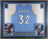 Shaquille O'Neal Signed Orlando Magic 35x43 Framed Pinstriped Jersey (Beckett)