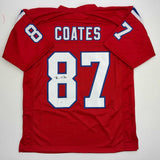 Autographed/Signed Ben Coats New England Red Football Jersey JSA COA
