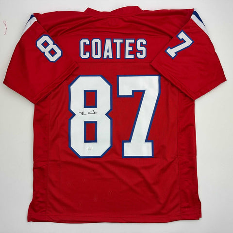 Autographed/Signed Ben Coats New England Red Football Jersey JSA COA