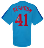 Jeff Reardon Signed Blue T/B Custom Baseball Jersey w/4x All Star (SCHWARTZ COA)