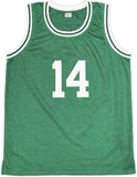 BOSTON CELTICS BOB COUSY AUTOGRAPHED GREEN JERSEY BECKETT BAS WITNESS 236642