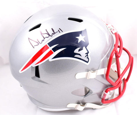Drew Bledsoe Autographed Patriots F/S Speed Helmet - Beckett W Hologram *Black