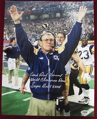 Coach Dick Vermeil SB XXXIV Signed 11x14 Photo PSA/DNA 132601