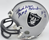 George Blanda Autographed Raiders Mini Helmet Think Win HOF 81 Beckett BS30070