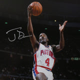 Joe Dumars Signed Detroit Pistons 16x20 Lay Up Photo - Beckett W Hologram