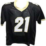 Deion Sanders Autographed College Style Black Stat Jersey Beckett 42775