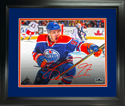 Framed Connor McDavid Oilers Facsimile Laser Engraved Auto 12"x15" Hockey Photo