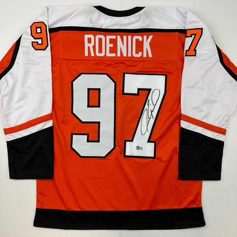 Autographed/Signed Jeremy Roenick Philadelphia Orange Jersey Beckett BAS COA