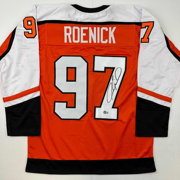 Autographed/Signed Jeremy Roenick Philadelphia Orange Jersey Beckett BAS COA