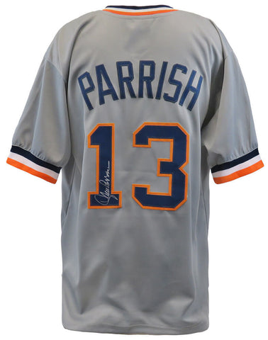 Lance Parrish (TIGERS) Signed Gray Custom Baseball Jersey - (SCHWARTZ COA)