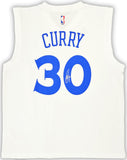 WARRIORS STEPHEN CURRY AUTOGRAPHED WHITE ADIDAS 2017 FINALS JERSEY XL BECKETT
