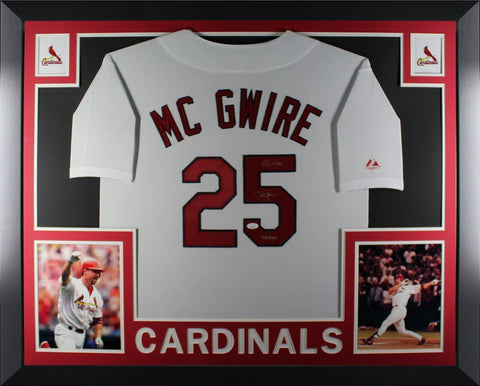 Mark McGwire Autographed St Louis Cardinals BIG MAC Majestic Framed Jersey JSA