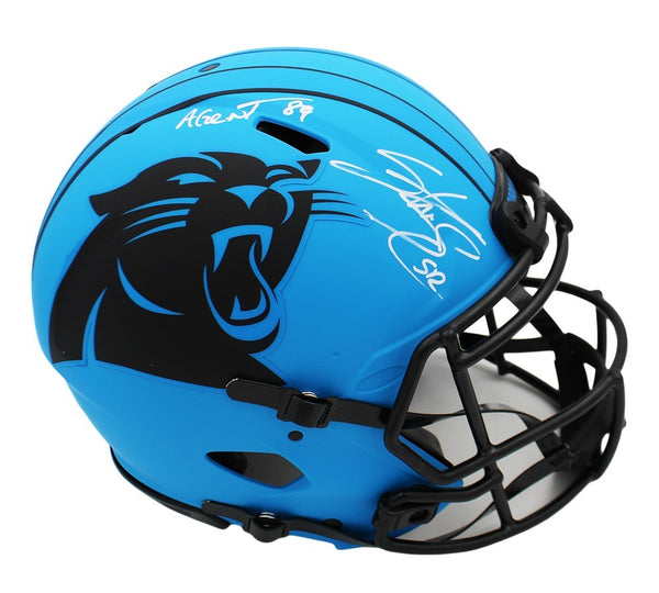Steve Smith Sr Signed Panthers Speed Authentic Rave Helmet with "Agent 89" Insc