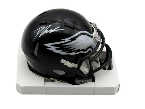 D'Andre Swift Autographed Black Speed Mini Football Helmet Eagles JSA 180009