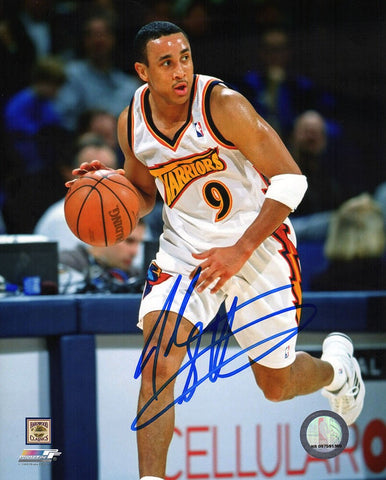 John Starks Signed Warriors White Jersey Action 8x10 Photo - (SCHWARTZ COA)
