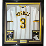 Framed Signed Jackson Merrill 35x39 San Diego Pin Jersey Beckett COA