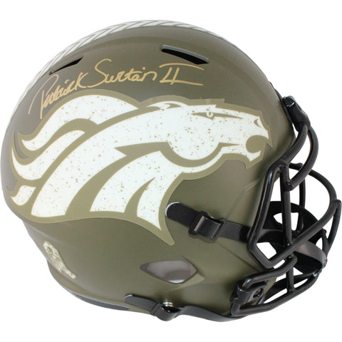 Patrick Surtain Autographed Denver Broncos F/S 22 STS Helmet Beckett WIT 53136