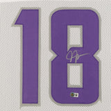 Justin Jefferson Signed Minnesota Vikings 35"x 43" Framed Jersey (Beckett) WR