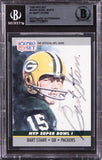 Packers Bart Starr Signed 1990 Pro Set Super Bowl MVP'S #1 Card BAS Slabbed