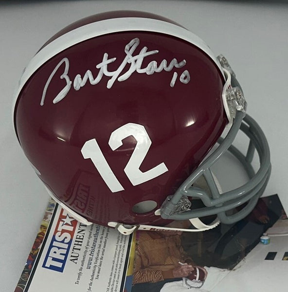 Packers BART STARR (d) Signed Riddell Alabama Crimson Tide Mini Helmet AUTO Tri