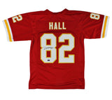 Dante Hall Signed Kansas City Custom Red Jersey with White Sleeve Hem