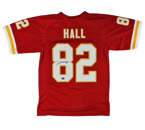 Dante Hall Signed Kansas City Custom Red Jersey with White Sleeve Hem