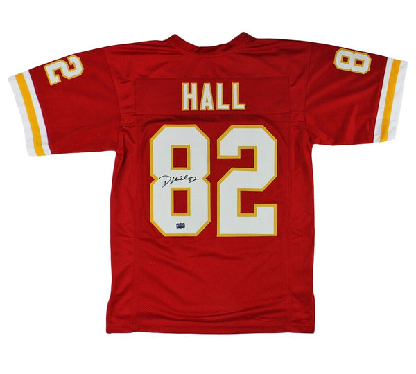 Dante Hall Signed Kansas City Custom Red Jersey with White Sleeve Hem