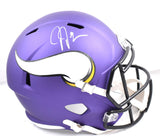 Justin Jefferson Signed Minnesota Vikings F/S Speed Helmet-Beckett W Holo *White