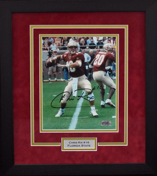 CHRIS RIX SIGNED FLORIDA STATE SEMINOLES 8x10 FRAMED PHOTO COA
