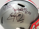 HEISMAN WINNERS AUTO OHIO STATE FLASH FULL SIZE HELMET 3 SIGS BECKETT 203900