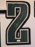 FRAMED PHILADELPHIA EAGLES QUINYON MITCHELL AUTOGRAPHED SIGNED JERSEY JSA COA