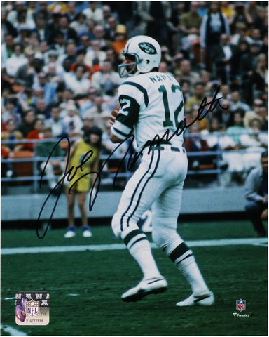 Joe Namath New York Jets Signed 8" x 10" White Jersey in Pocket Photo