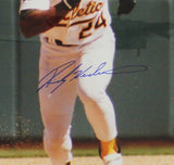 Rickey Henderson Signed Oakland Athletics Framed 16x20 Running MLB Photo
