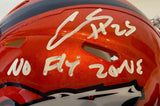 Chris Harris Jr. Autographed/Inscribed Broncos Flash Mini Helmet BAS COA